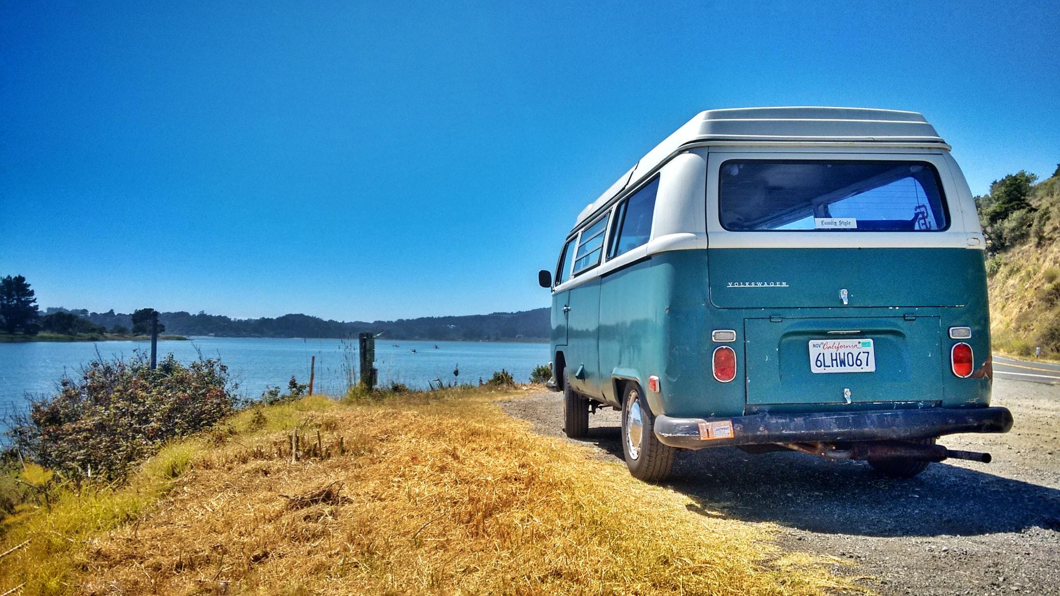 Campervan by a lake